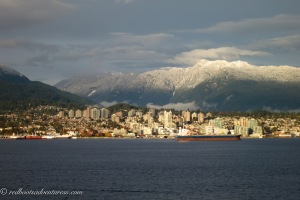 North Vancouver and snow capped mountains